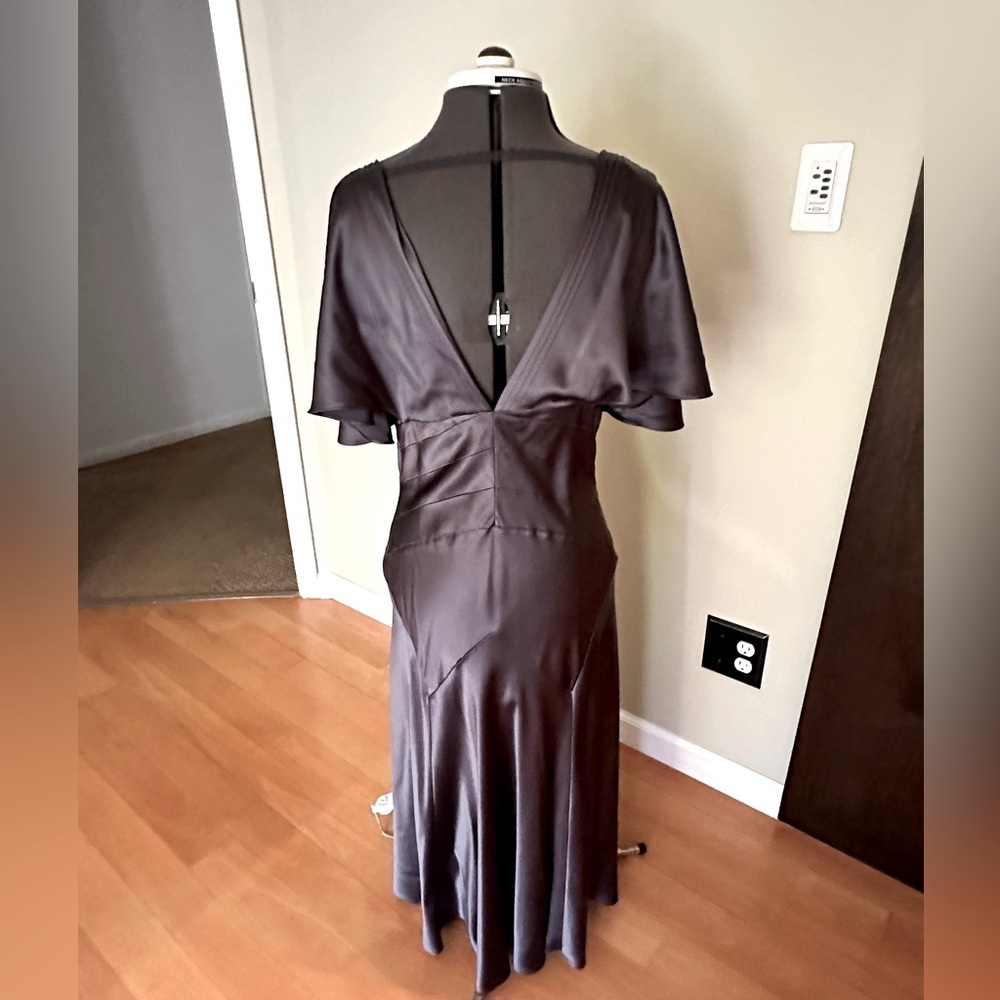 Max Azria Collection steel blue silk dress size 8
